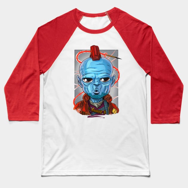 Pop Culture Caricature #8 - Yondu Baseball T-Shirt by yazgar